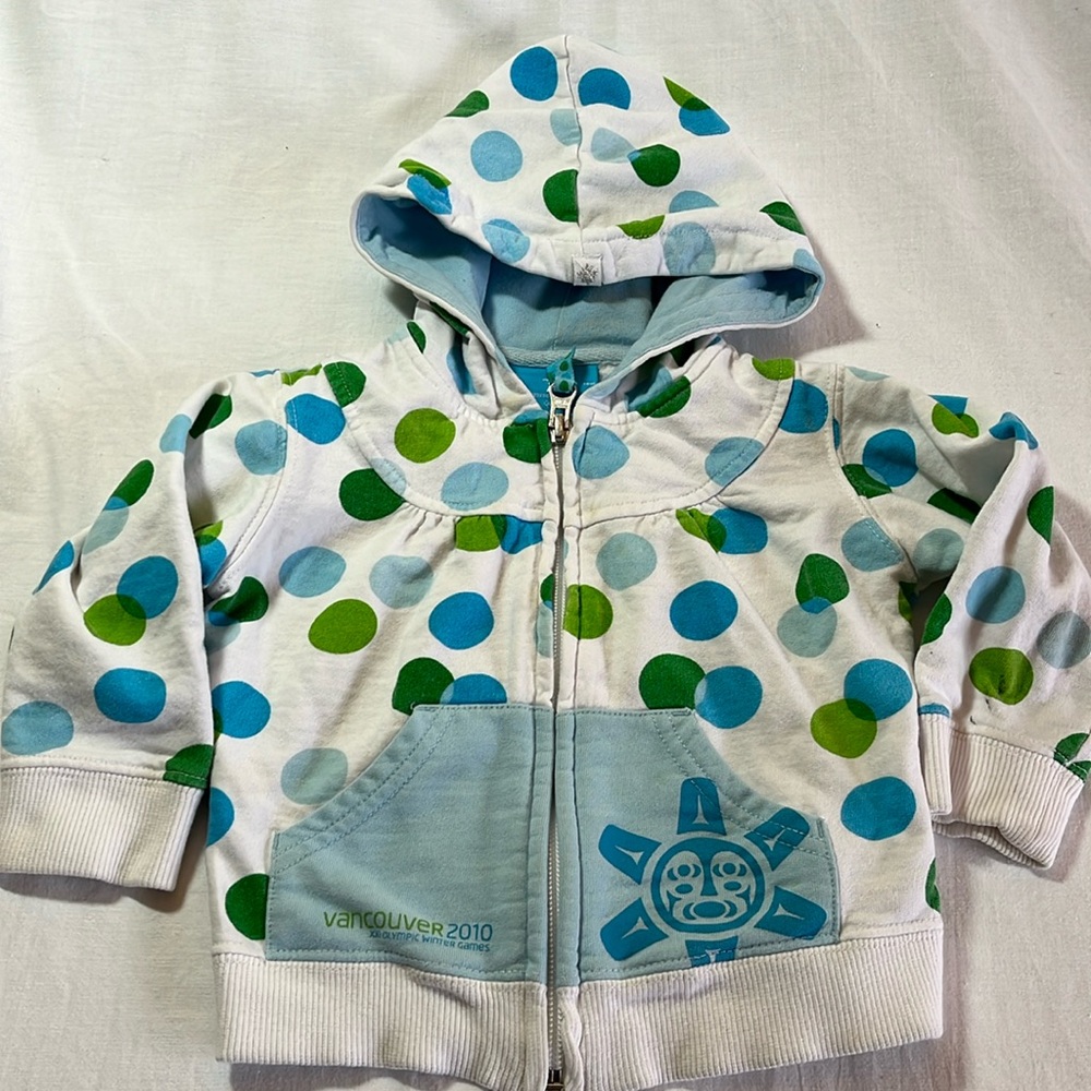 18M Native Sun, Vancouver 2010 Olympics polka dot hoodie